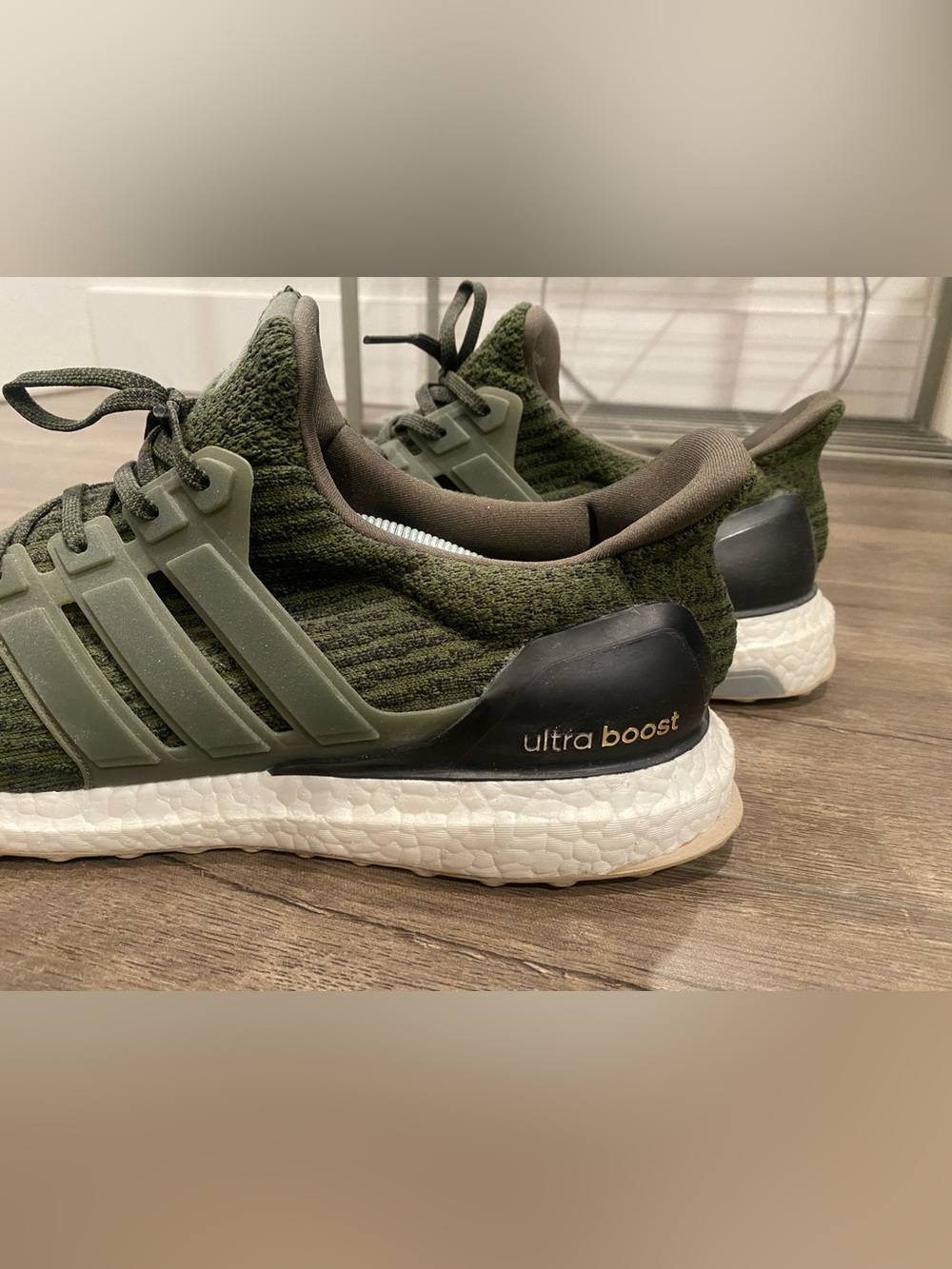 Adidas Ultra Boost Forest Green Running Shoes - Picture 2 of 6